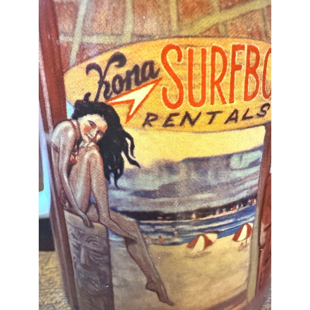 Hawaiian Island Heritage Vintage Ceramic Mug Rick Sharp Kona Surfboard Rentals - Picture 2 of 14